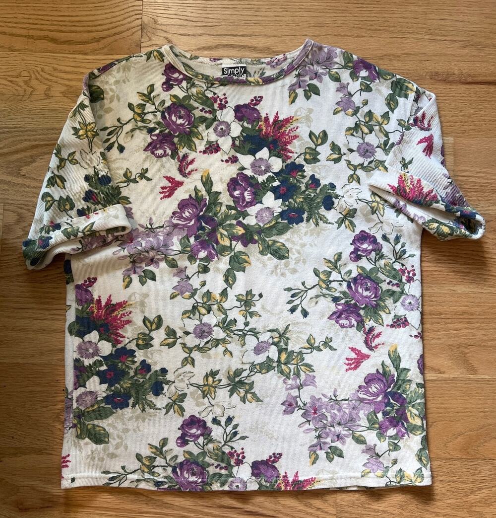 Vintage Simply Basic Floral Oversized Tee
